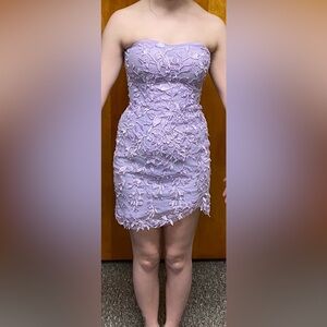 Elegant Lavender Strapless Dress